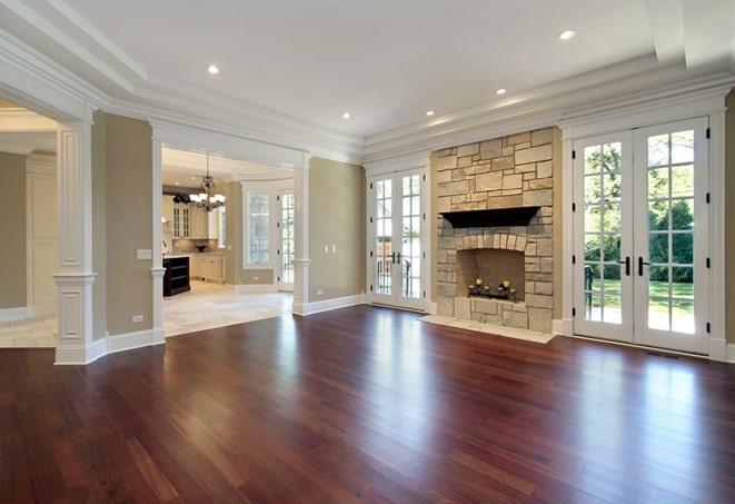 installation of beautiful hardwood floors in progress