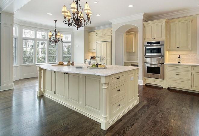 beautiful laminate flooring in modern kitchen in Lutz